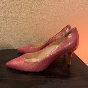 NEW La Canadienne  Metallic Pink Suede Pumps SZ 9
